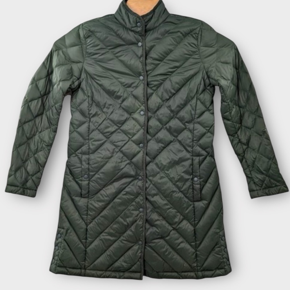 J. Jill Down Olive Green Quilted Puffer Jacket Women's Sz XS Petite NWOT - Picture 2 of 4